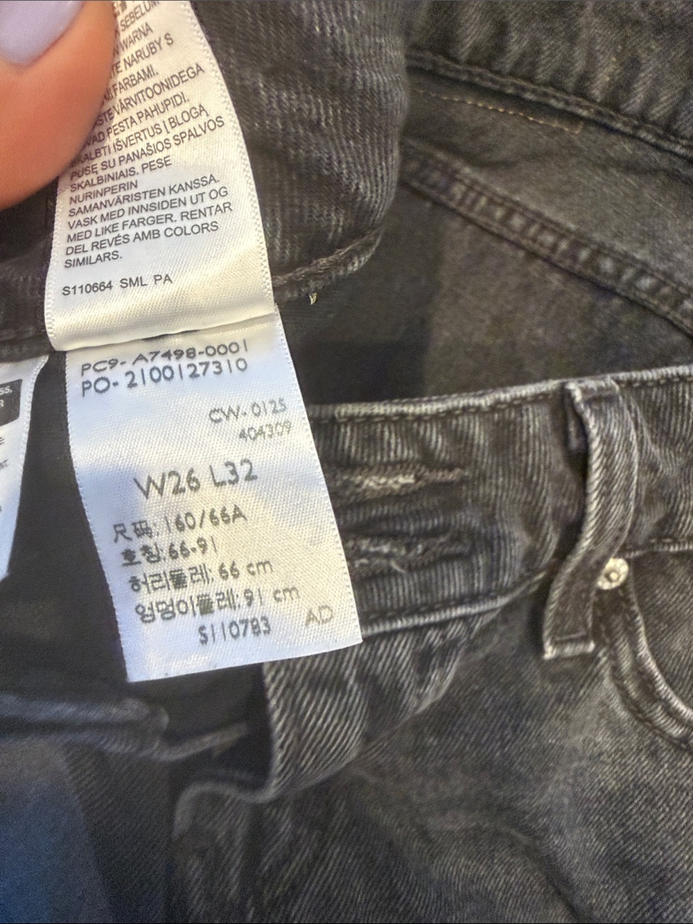 Levi's super low rise black wash relaxed Wide-Leg Jeans women’s 25x32 - Picture 2 of 8